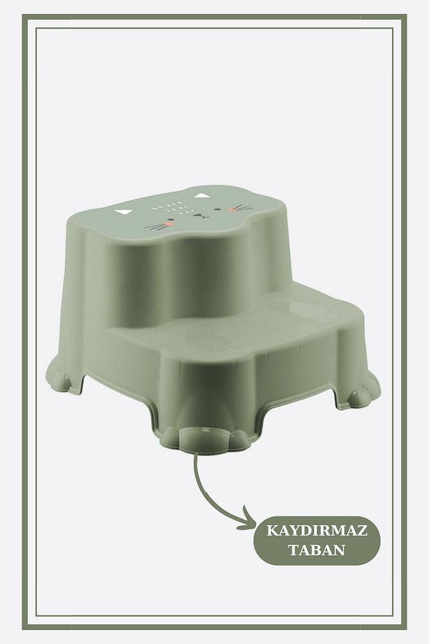 Kaydırmaz Çift Basamaklı Çocuk Taburesi Ve Kulplu Klozet Tuvalet Alıştırma Adaptörü 2'li Set - 3