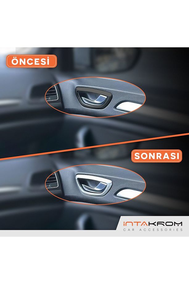 Renault Megane 4 Krom İç Kapı Kolu Çerçevesi 4 Parça 2016 - 2022 ve Üzeri HB-SD - 4