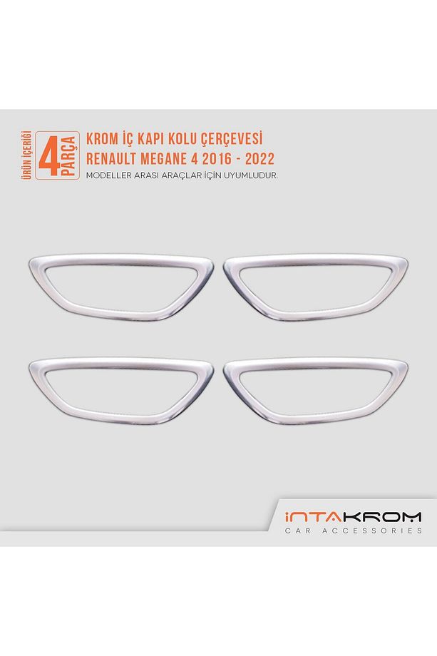 Renault Megane 4 Krom İç Kapı Kolu Çerçevesi 4 Parça 2016 - 2022 ve Üzeri HB-SD - 6