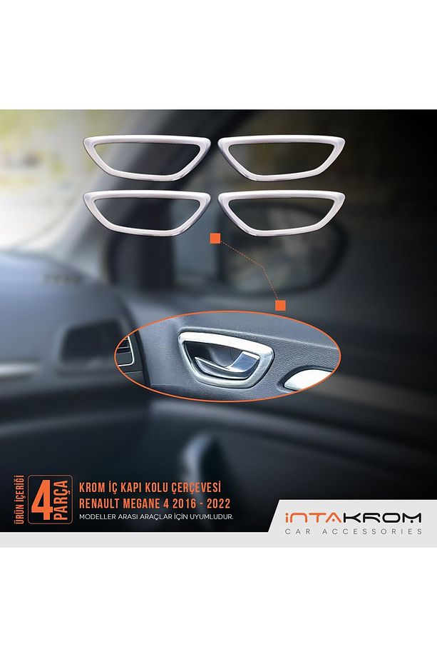 Renault Megane 4 Krom İç Kapı Kolu Çerçevesi 4 Parça 2016 - 2022 ve Üzeri HB-SD - 5