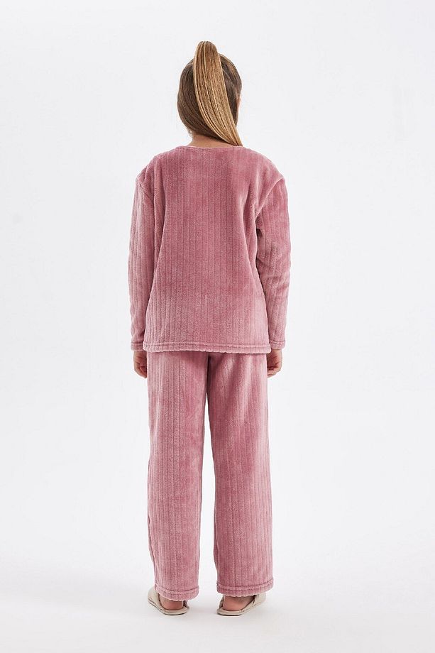 Kız Çocuk Pijama Takımı Polar Uzun Kollu Üst Uzun Alt D1088a824wn - 5
