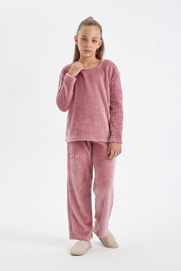 Kız Çocuk Pijama Takımı Polar Uzun Kollu Üst Uzun Alt D1088a824wn - 3