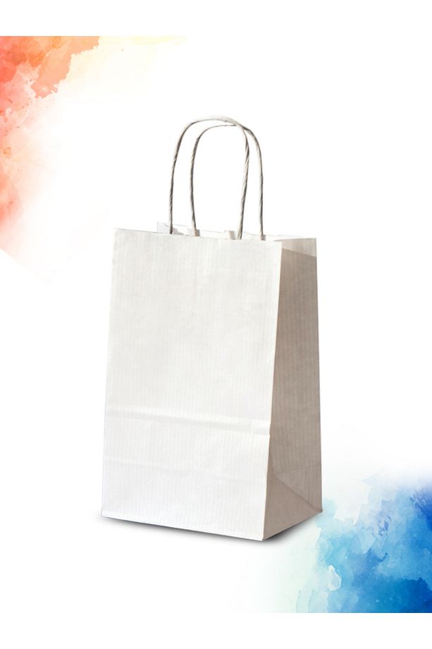 50 Adet Tek Yön Kişiye Özel Isim Baskılı Hediyelik Kağıt Çanta/poşet 18x8x24 Cm (BT67-50) - 3
