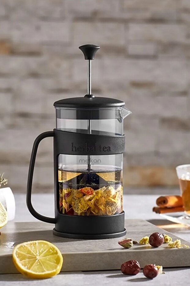 French Press Coffee and Herbal Tea French Press Tea and Coffee Brewing 400ml Black French Press