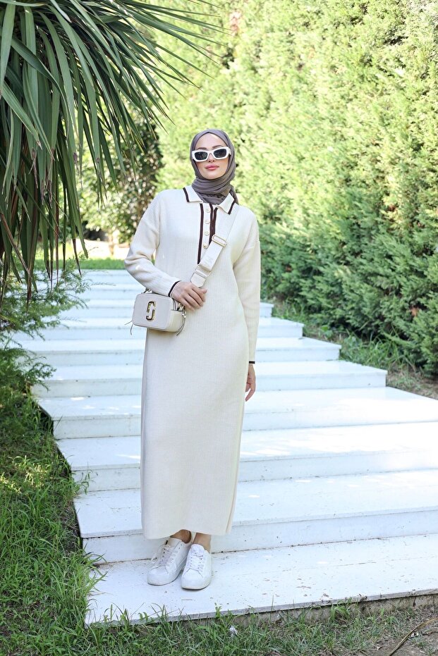 TRİKO YAKALI ELBİSE - 5