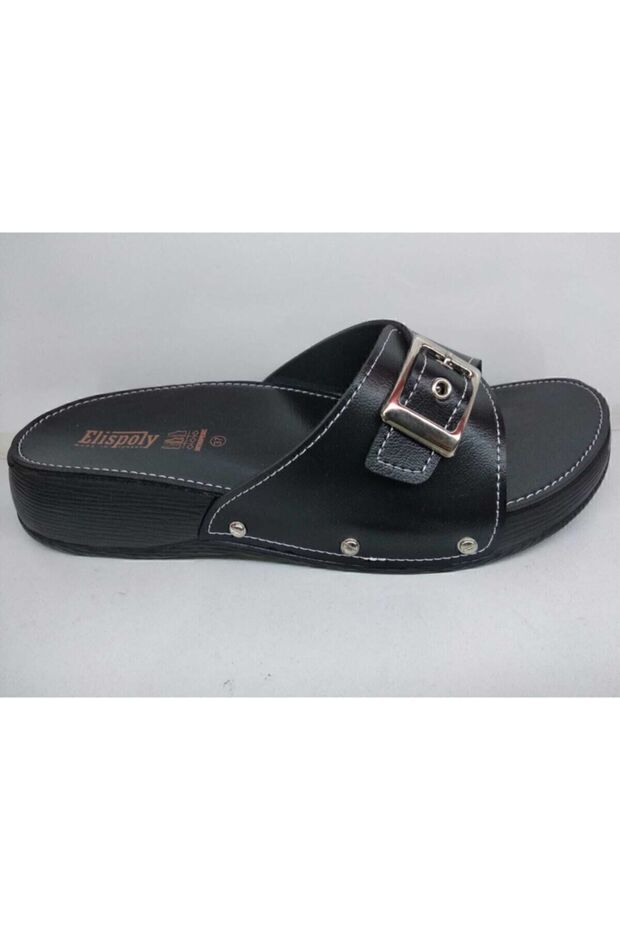 Els Siyah Tek Tokalı Terlik - 3