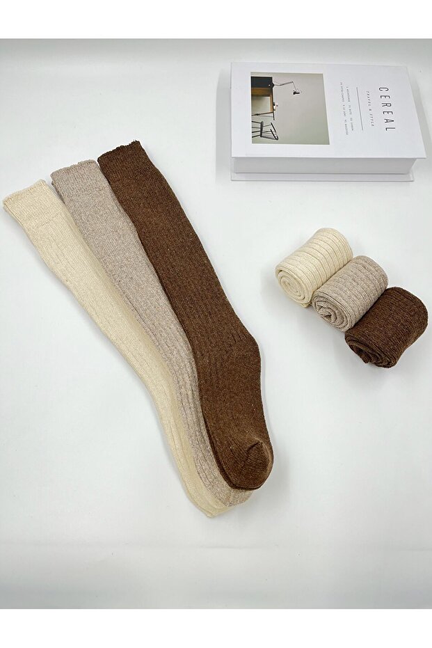 STND 3 ' ÇİFT DİZ ALTI  UZUN KALIN YÜN ÇORAP Klasik - 4