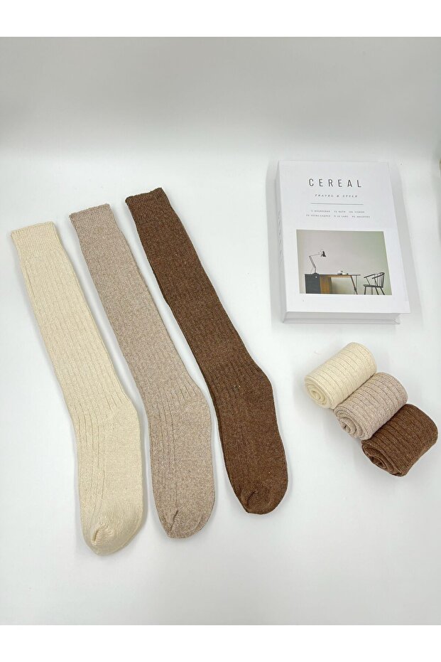 STND 3 ' ÇİFT DİZ ALTI  UZUN KALIN YÜN ÇORAP Klasik - 1