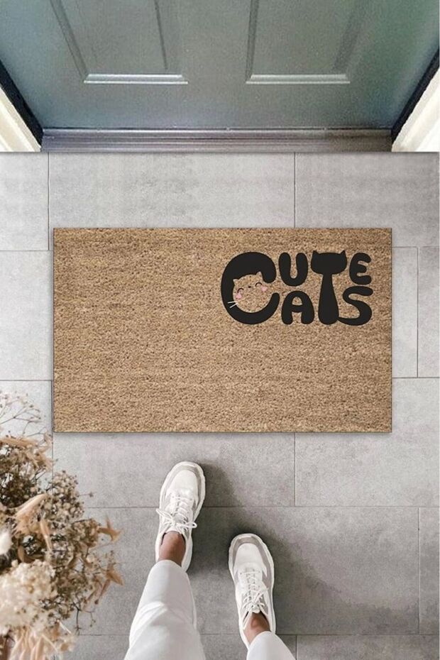 Defnada Digital Printing Brown Cat Cute Cats Decorative Door Mat K-2062