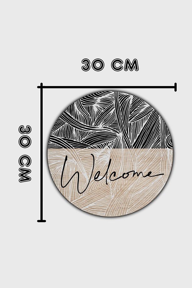 Modern Kapı Süsü - Dijital Ahşap Baskı - Welcome Dış Mekan Kapı Süsü - 8