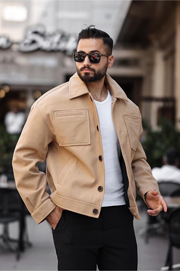 oversize kaşe ceket - 1