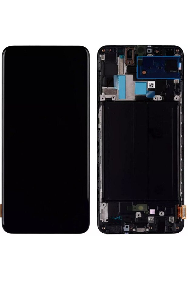 SAMSUNG A70 A705 UYUMLU LCD DOKUNMATİK EKRAN OLED ÇITALI SİYAH BÜYÜK EKRAN - 1