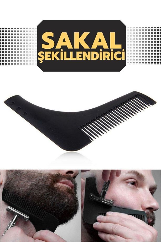 Sakal Şekillendirici Sakal Şekillendirme Aparatı Pratik Tıraş Şablonu Ve Düzeltme Tarağı 717932 - 1