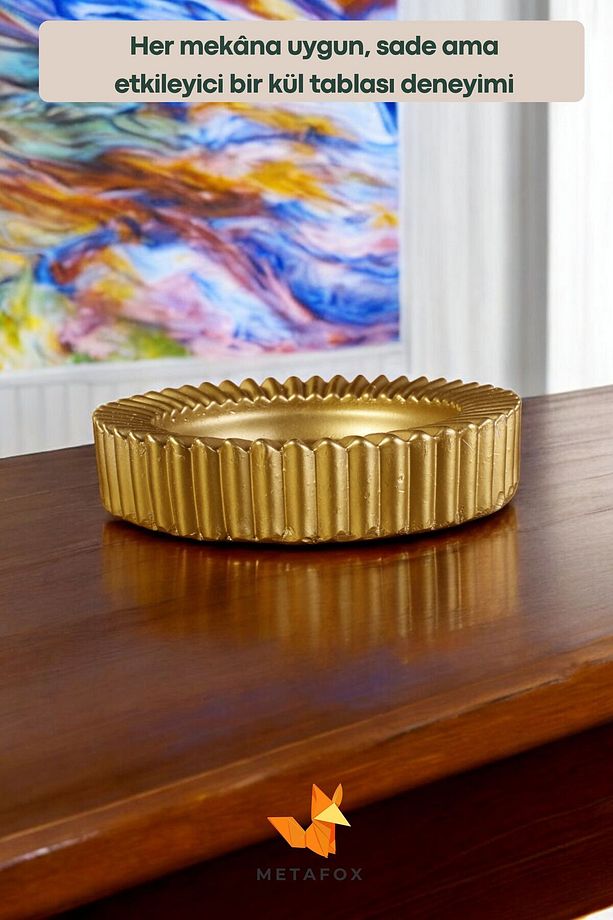 Küllük Kül Tablası Sigara Küllüğü Altın Renk Model 5 - 5