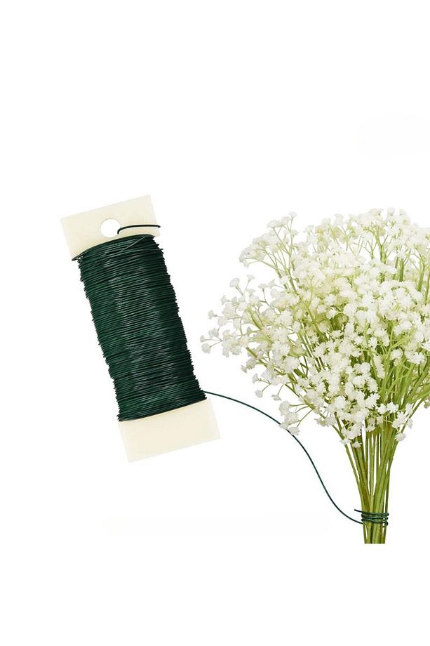 Çiçek Sarma Teli, Çok Amaçlı Çiçek Yapım ve Bağlama Teli, 3Lü Set, 105 Metre – 0.64 Mm Çap (Yeşil) - 2