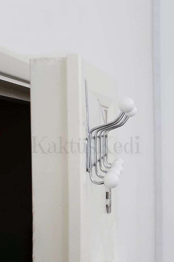 Metal Kapı Arkası Askı Kıyafet Takı Anahtar Askısı - 6