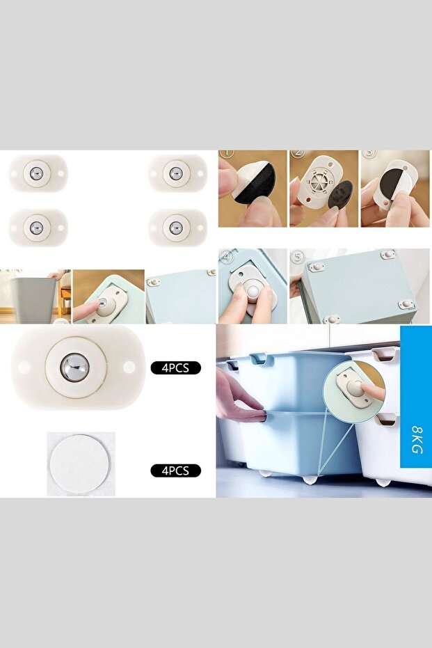 مجموعة عجلات حمل صغيرة مع كرة لاصقة 360D -715744 - 4