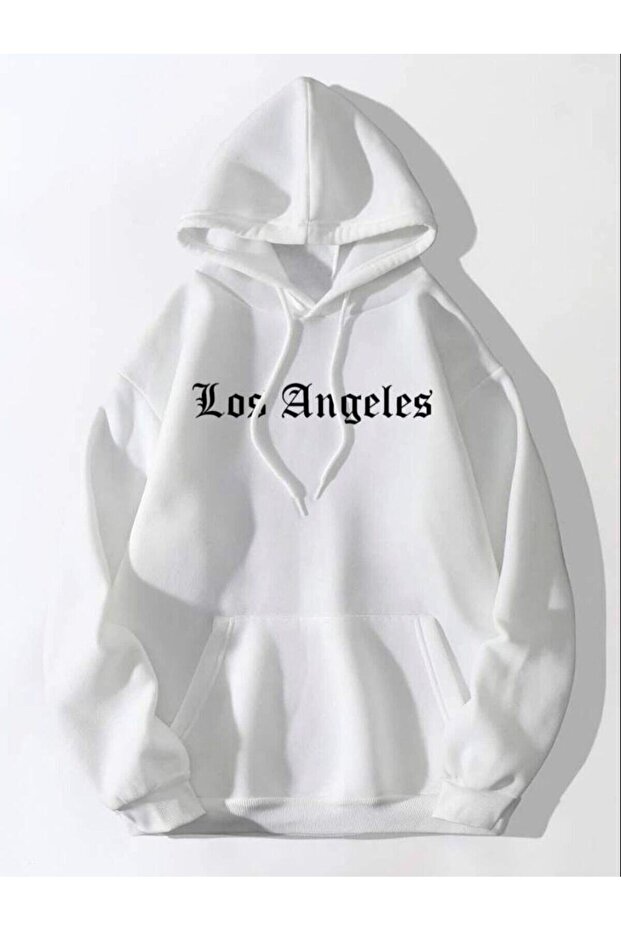 Women's Los Angeles Design Printed Hooded Oversize Sweatshirt