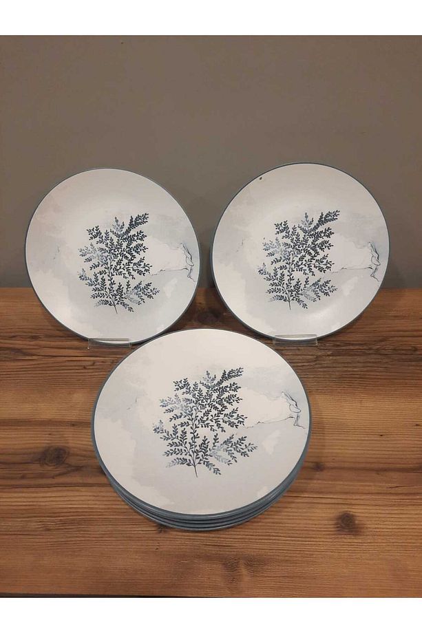 KERAMİKA SERVİS TABAĞI 26 CM 6 ADET MAT DESENLİ - 3