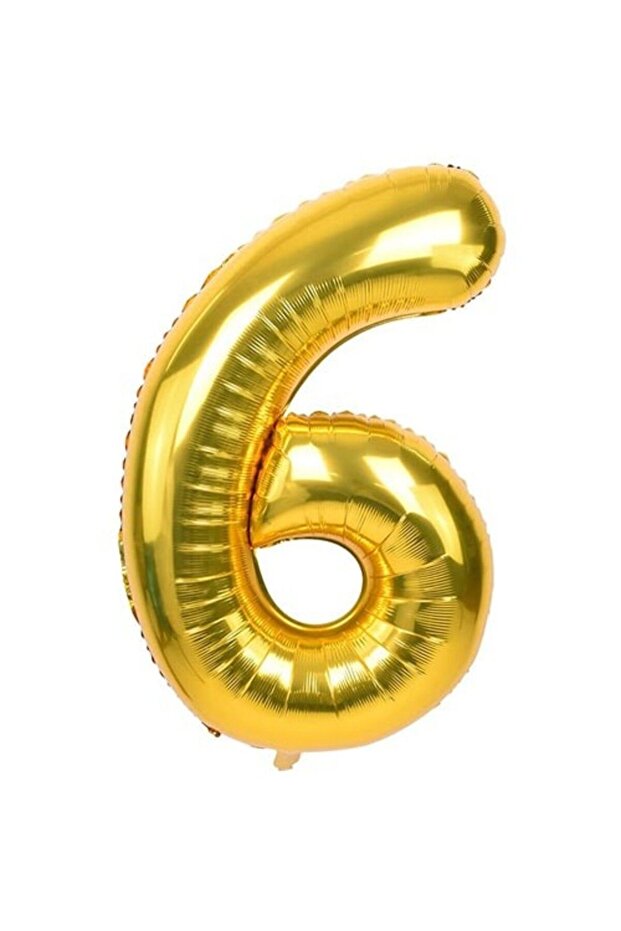 6 Number Foil Balloon Gold 100 cm