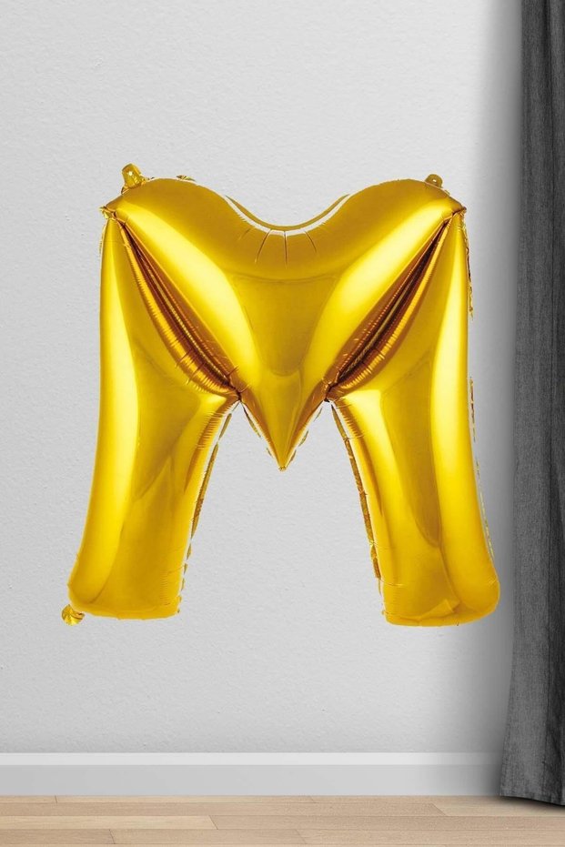 Letter M Foil Balloon Gold 100 Cm 40 Inches 1 Meter Gold