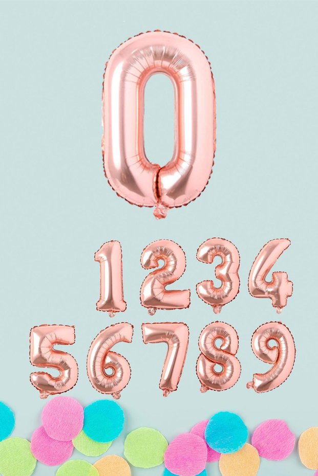 Rose Gold Number Foil Balloon Rose Gold Number Balloons 16 inch 40 cm
