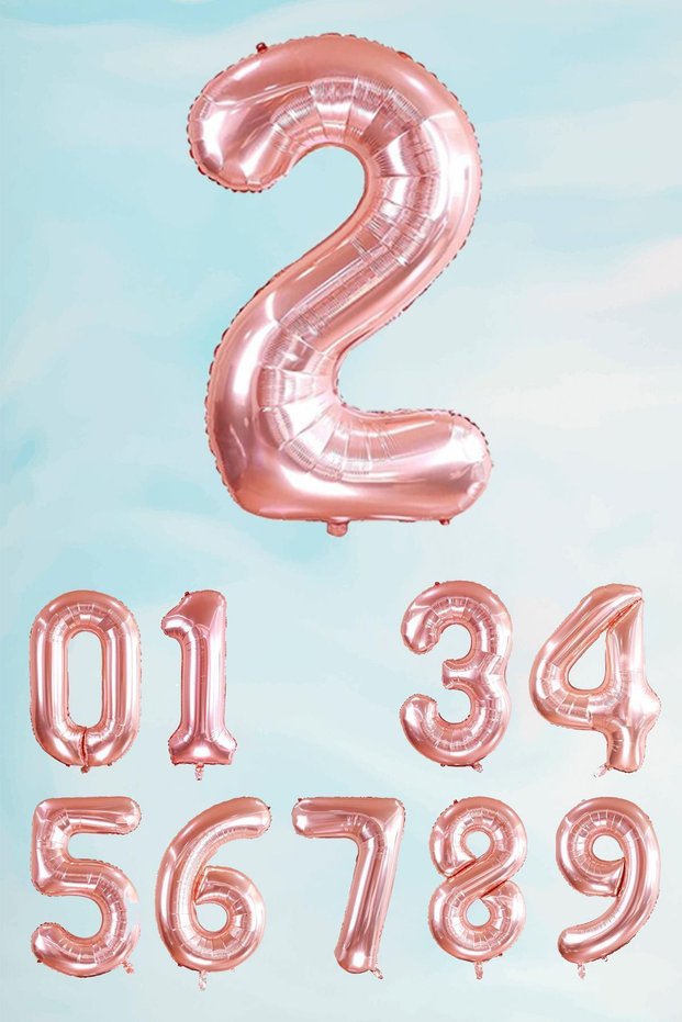 Rose Gold Number Foil Balloon Large Size Rose Gold Number Balloons 100cm 40inch