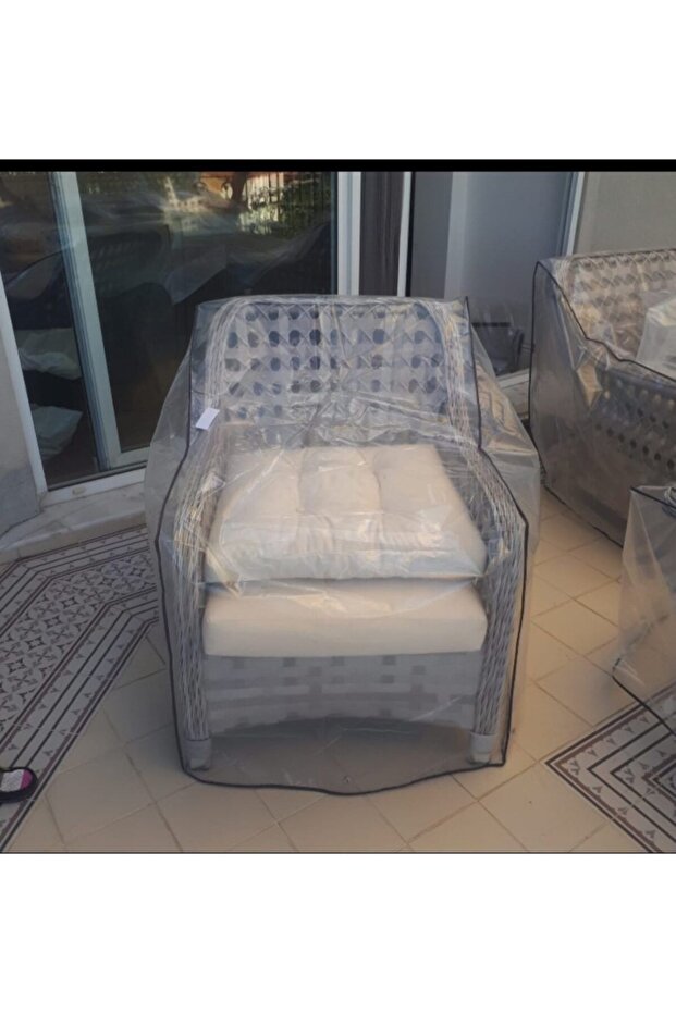 90X90 Transparent Single Sofa Chair Protection Cover Sun Resistant Garden Furniture Protection Cover from Dust and Rain