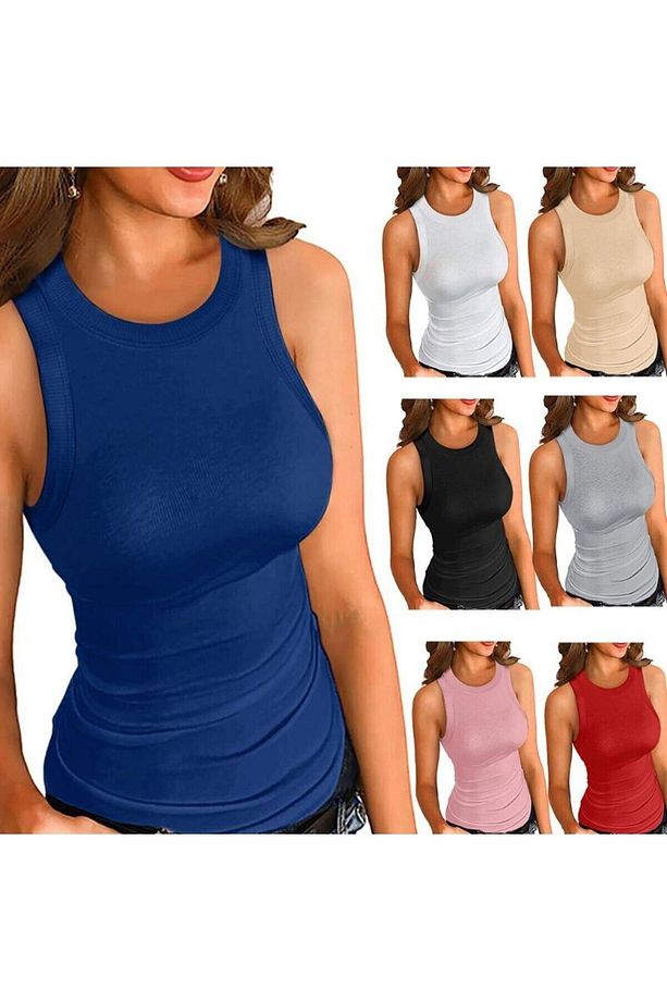 Fitted/Vücuda Oturan Crop Kalın Askılı Fitilli Esnek Örme Atlet - 1
