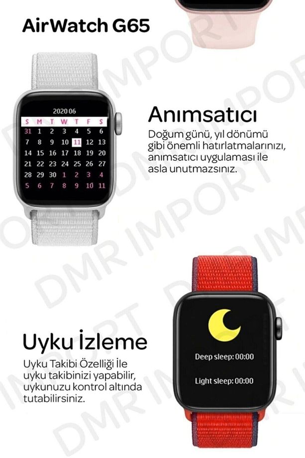 G65l Akıllı Saat Suya Dayanıklı Ateş & Nabız Ölçer Çok Fonksiyonlu Ios Ve Android Uyumlu - 7