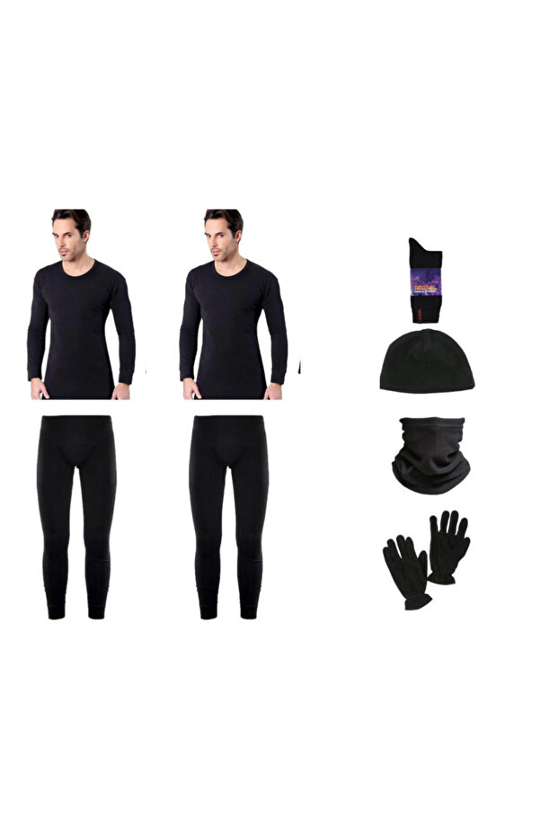 Luxury Black Thermal - Soldier Set Polar Beanie Neck Collar Gloves Socks Set