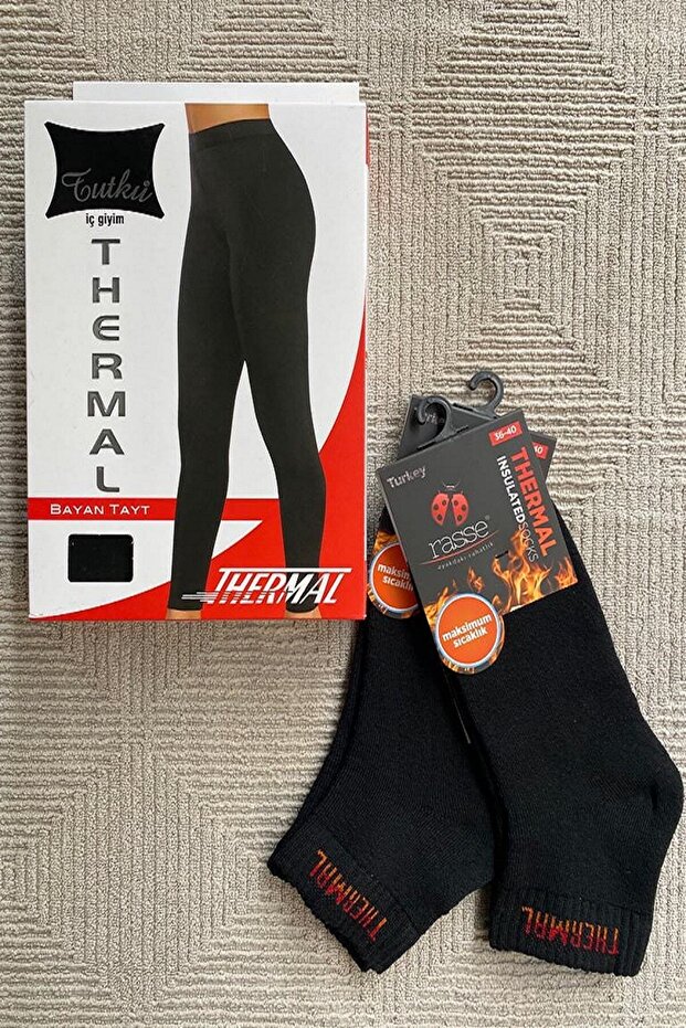 Women's Thermal Leggings 2 Pieces Thermal Socks Gift