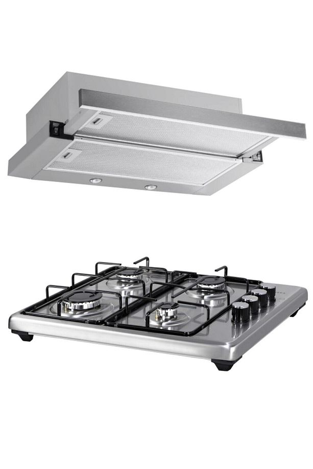 Inox Aspiratörlü Set Üstü Ocaklı Takım (ds6-905 Aspiratör + Lx-420f Ocak) - 1