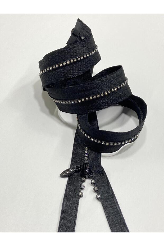 Stoned Zipper 100 Cm Black