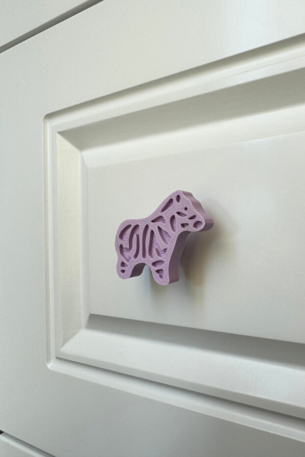 Purple Zebra Cabinet Handle - Cute and Durable Furniture Handle for Children's Room, Kitchen and Bathroom D