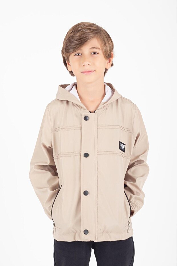 9-15 Years Ribbed Hooded Seasonal Boys' Raincoat