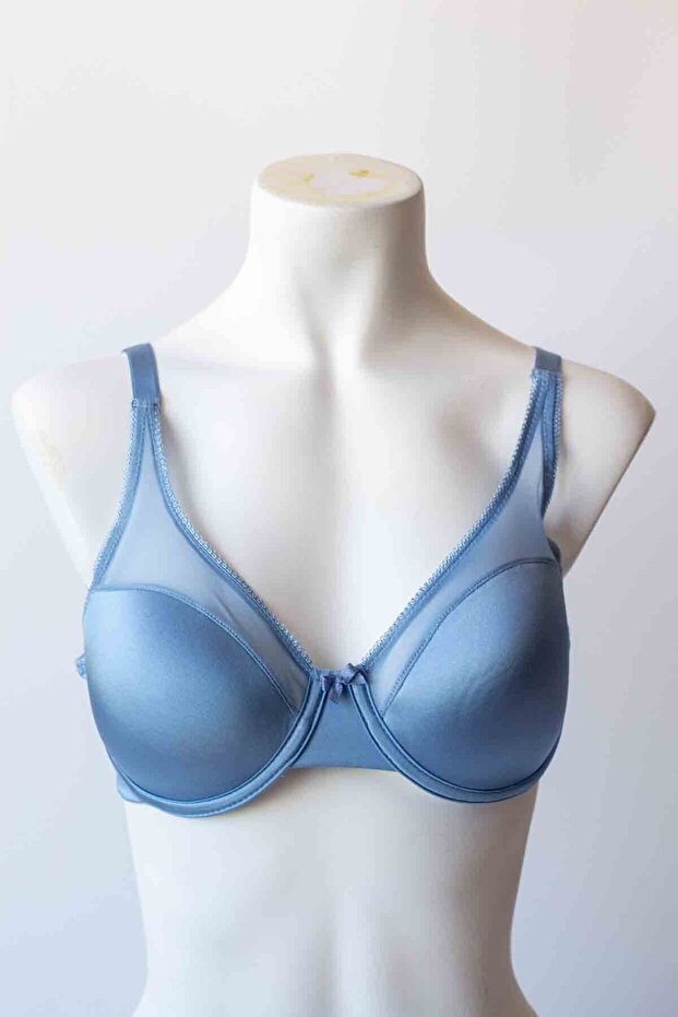 Tulle Detailed Underwire Gathering Women's Bra