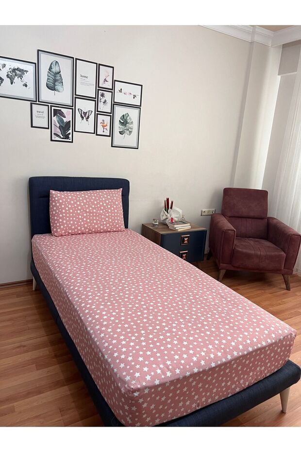 ملاءة سرير مفردة مطاطية ومبطنة - 2