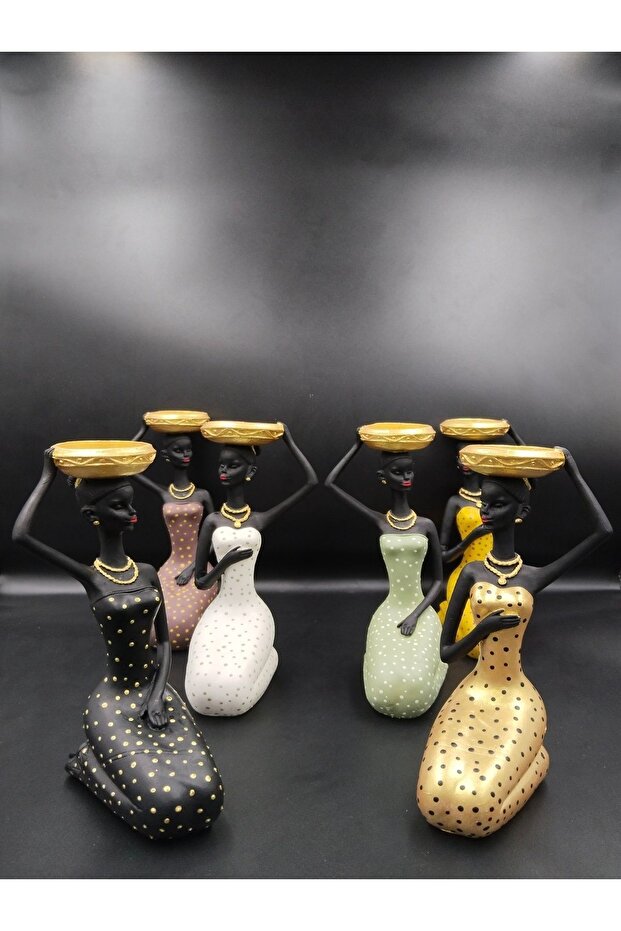 Afrikalı Kadın 2'li Biblo Mumluk - 5