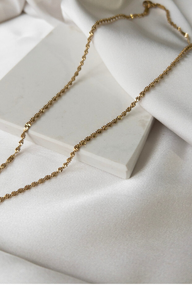 Singapur Çelik Zarif Zincir Tasarım Basic Kadın Çelik Kolye - 3