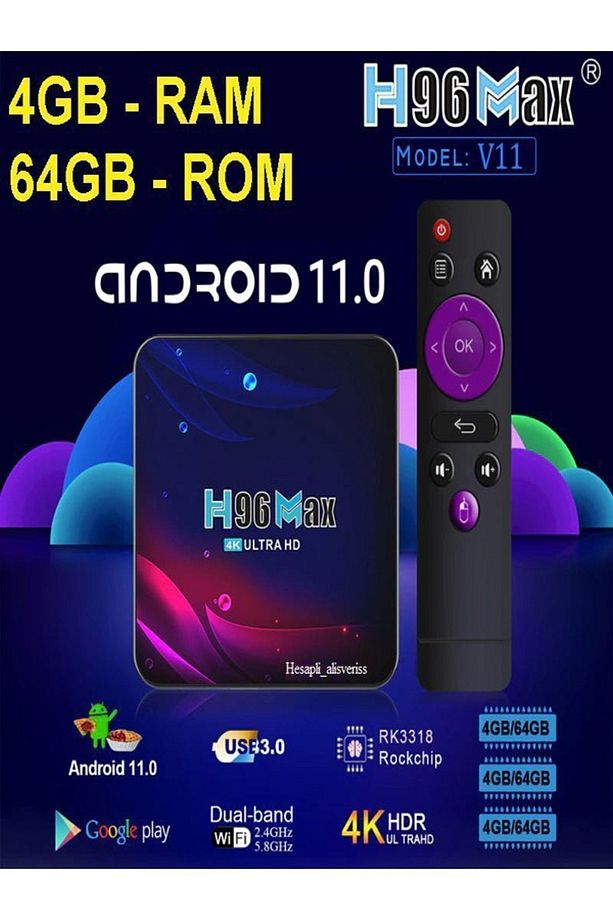 H96 Max V11 /4-64 Gb Androıd Tv Box 4k Androıd11 - 3