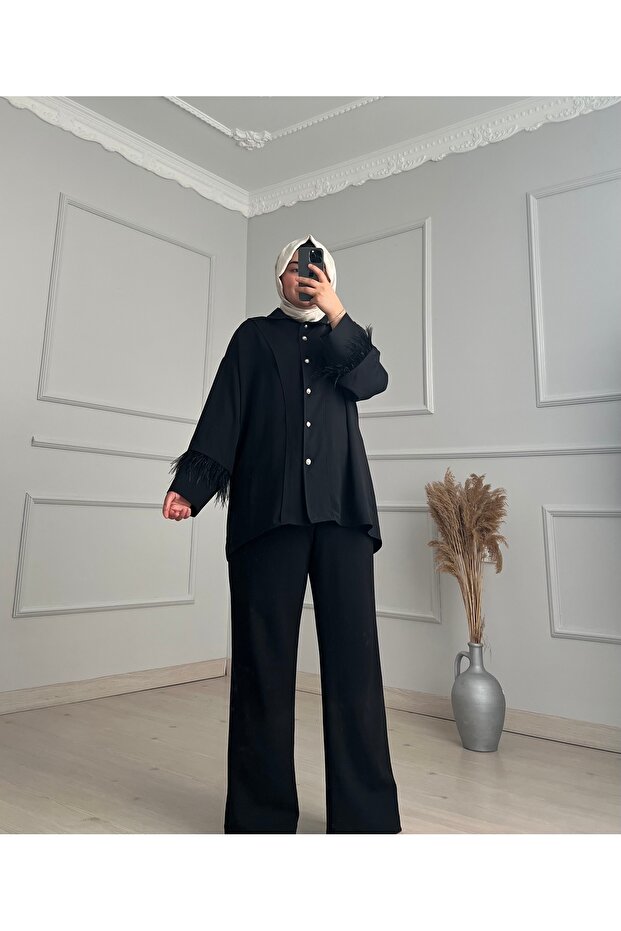 Tül Detay Gömlek - 4