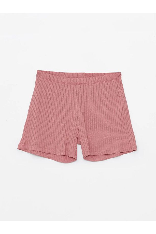 LCW ECO Bisiklet Yaka Düz Kısa Kollu Kadın Şortlu Pijama Takımı - 3