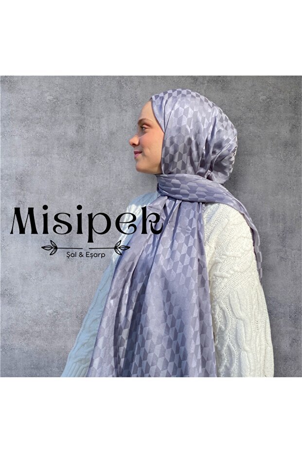 شال جاكار حريري بنمط شرنقة - 1