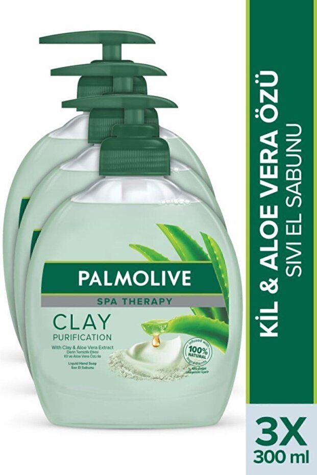 Spa Therapy Clay Purification Kil Ve Aloe Vera Özü Sıvı El Sabunu 3 X 300 ml - 1