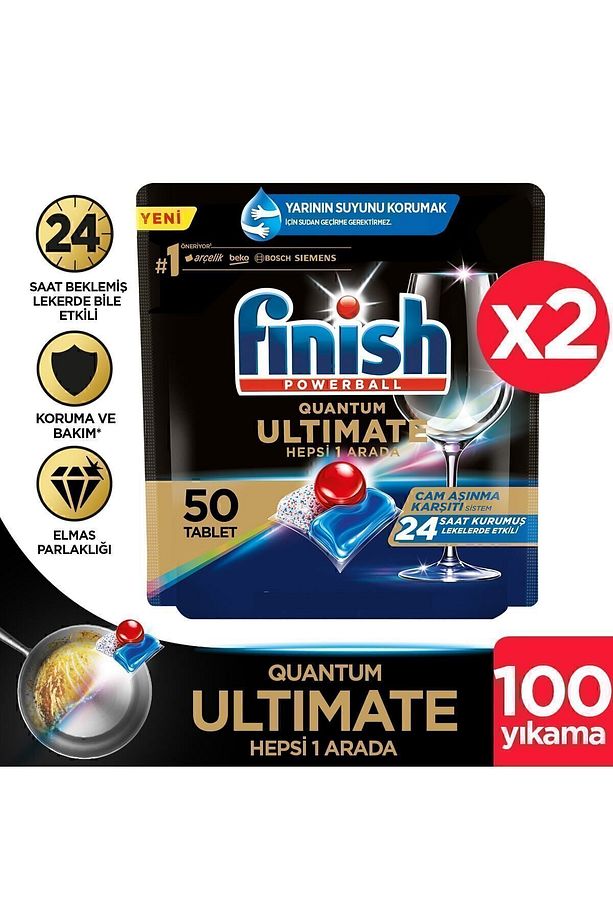 Ultimate Hepsi Bir Arada Bulaşık Makinesi Deterjanı  Kapsül Tablet  100 Adet (50 x 2'li) - 1