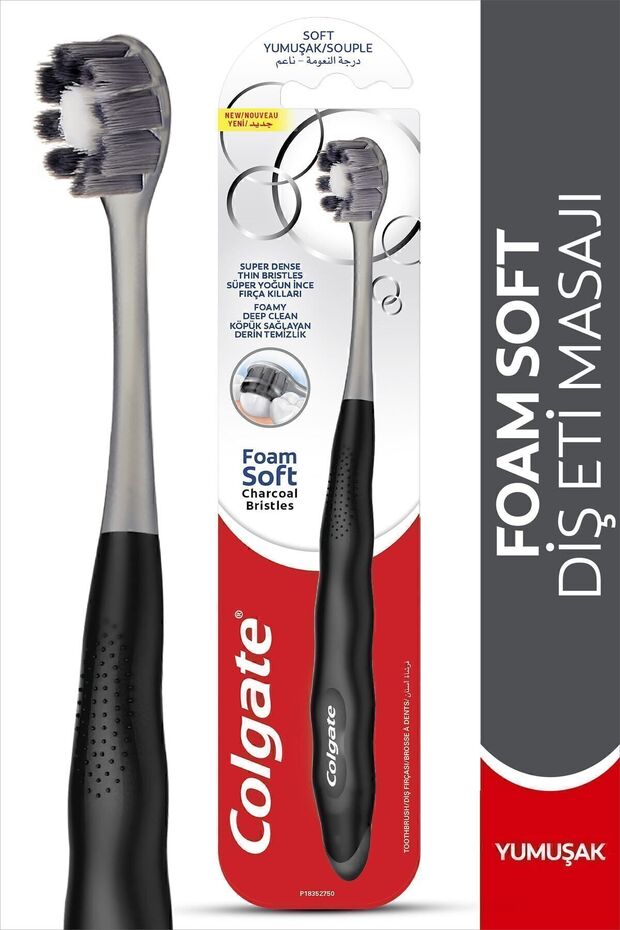 FoamSoft Black Gingival Massage Soft Toothbrush