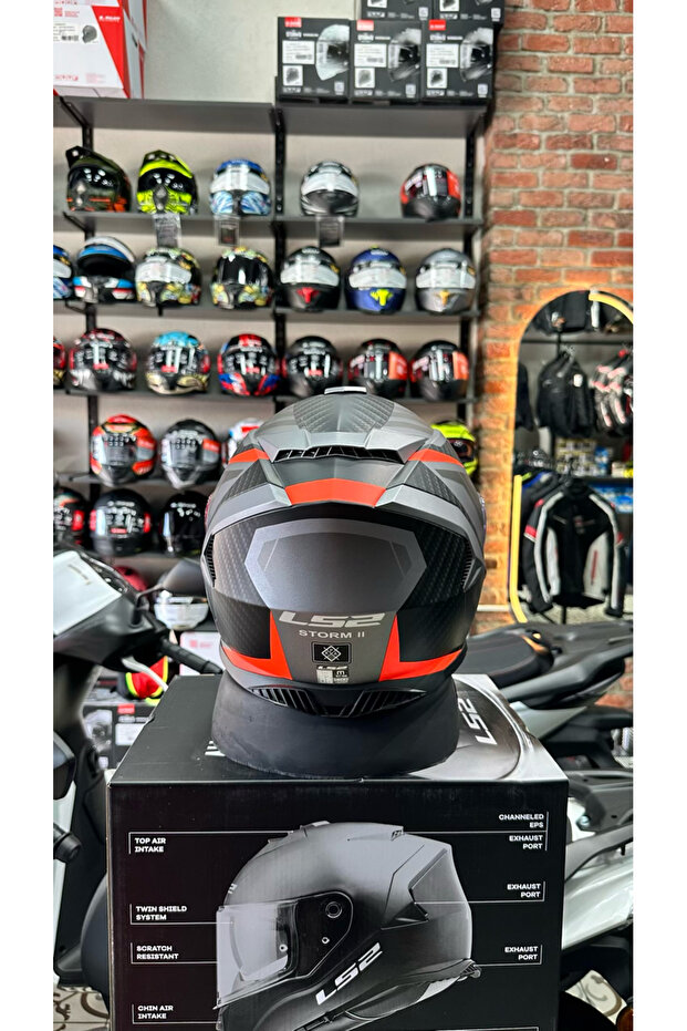 STORM 2 RACER MAT TITANIUM-NEON TURUNCU KASK - 5