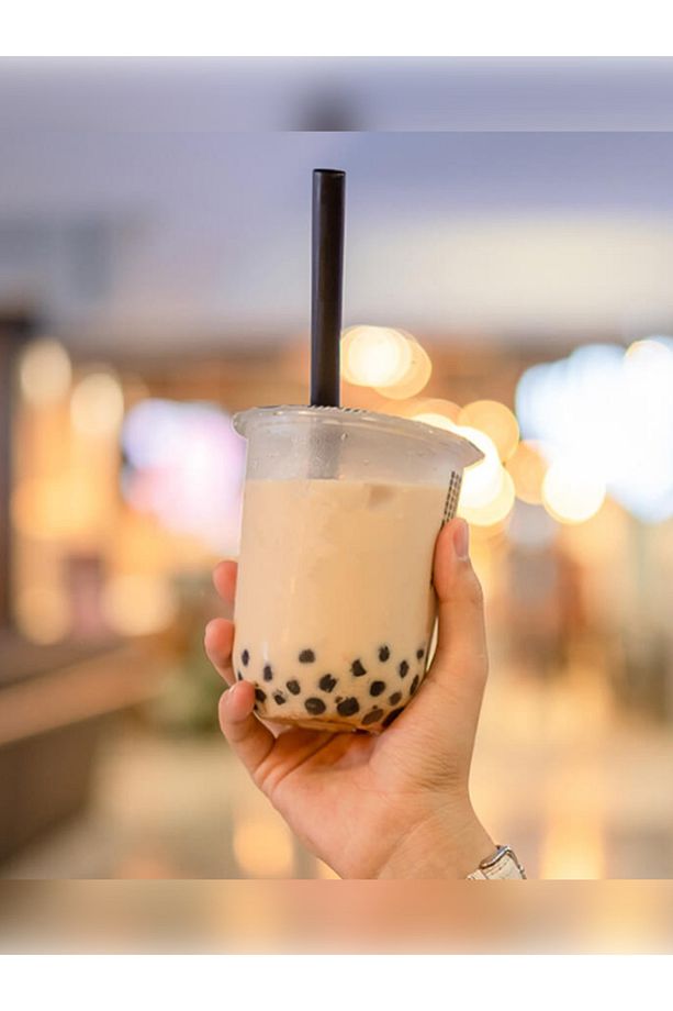 Siyah Bubble Tea Frozen Smoothie Ve Milkshake Uyumlu Pipet Kalın Kokteyl Pipet 50 Adet - 1