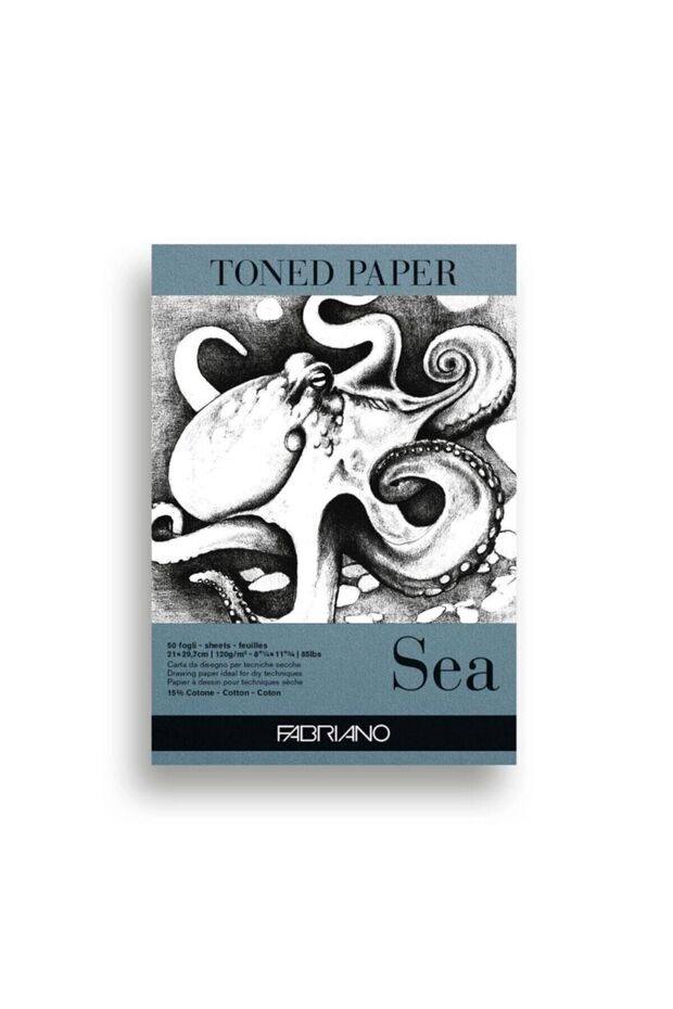 Toned Paper Drawing Block A4 120gr. 50 Sea - Sea